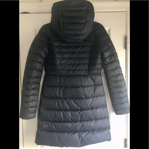 🍒LULULEMON sz 4 BRAVE THE COLD Goose Down BLACK Jacket Parka Coat - Picture 2 of 6